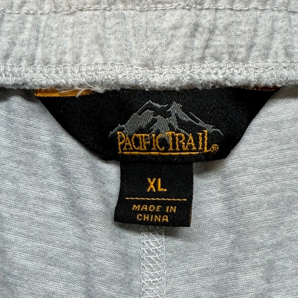 Pacific Trail Mens XL Heather Gray Athletic Lounge Shorts Drawstring Pockets
